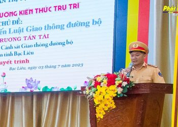 Bạc Liêu: Chuyên đề “Tuyên truyền, phổ biến Luật Giao thông Đường bộ” tại Khóa Bồi dưỡng Trụ trì năm 2023