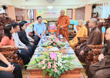 Cà Mau: Ban Thường Trực Ban Trị sự đón tiếp Đoàn công tác của Tỉnh ủy, đến thăm Ban Trị sự GHPGVN tỉnh