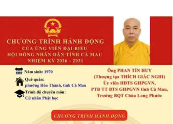 Chương trình hành động của Thượng tọa Thích Giác Nghi – ứng cử viên Đại biểu Hội đồng Nhân dân tỉnh Cà Mau Nhiệm kỳ 2026 – 2031