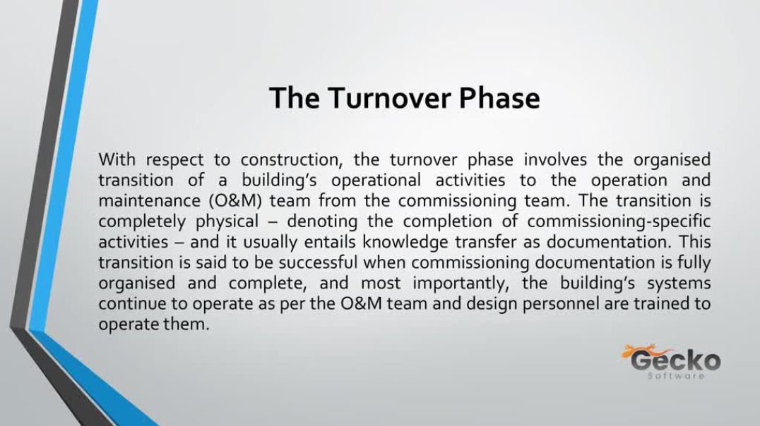 Construction Commissioning Best Practices during Turnover
