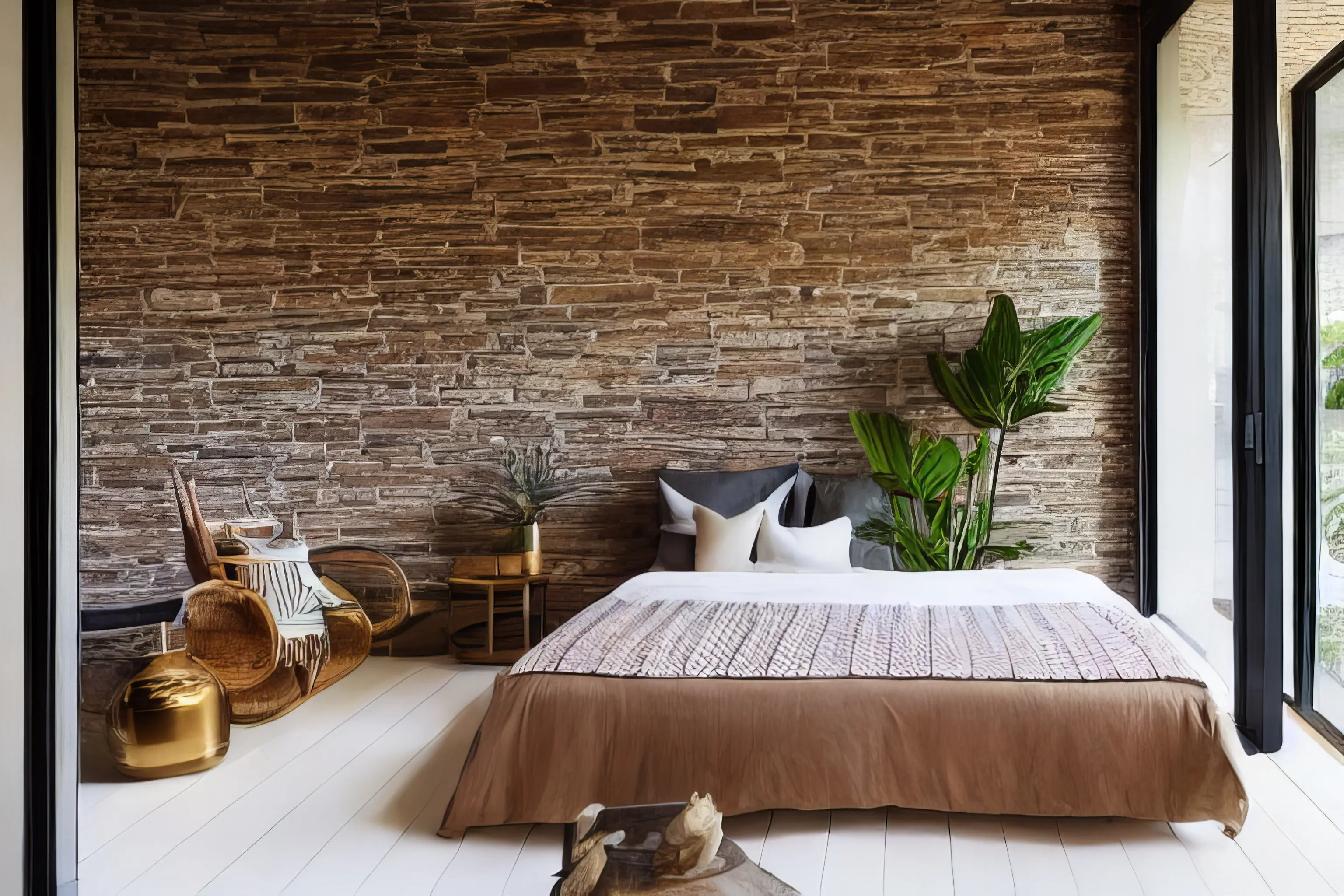 interior design, exterior design, nature, mud, stone, jute, bamboo, wood, wall mural, lighting fixture, decoration, organic material.