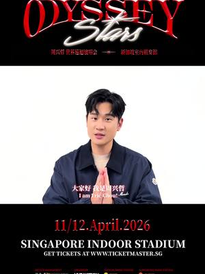 ⁣Singapore, @eric.chou0622 is coming to Singapore in just less than 20 days! Don't miss the night wri