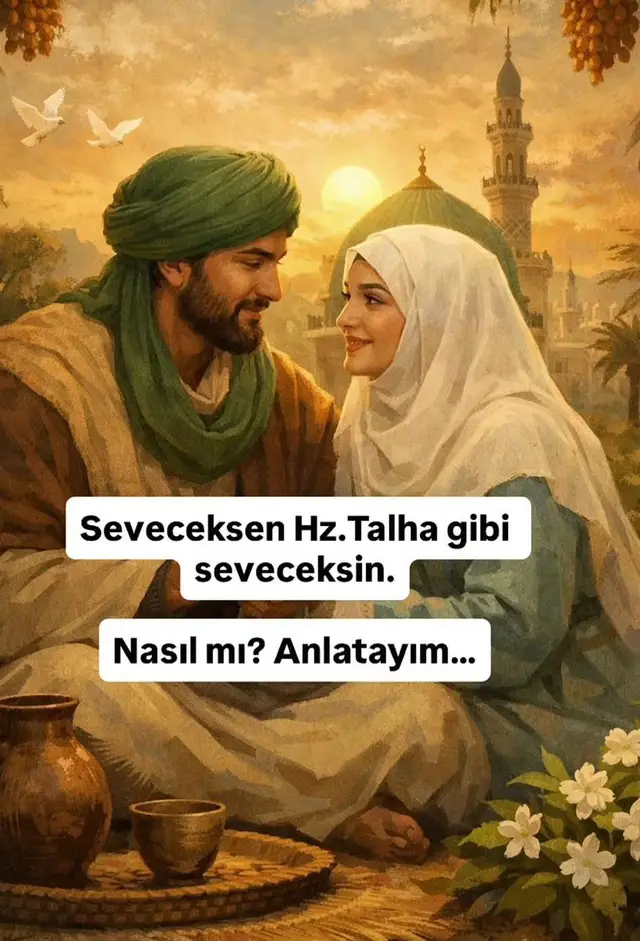 ⁣Seveceksen... Hz.Talha gibi seveceksin. Nasıl mı? Anlatayım... Rümeysa’ya aşıktır Talha.. O
