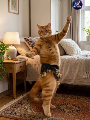 ⁣سنيورة حلوة اوي امورة 💃💃 #cat #ai #dance #funny #viralvideo