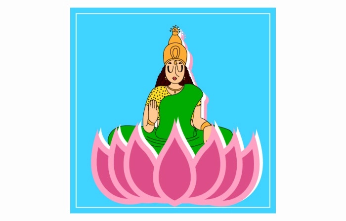 Celebrate the Festival Of Lights With Beautiful Lakshmi Puja Illustrations image