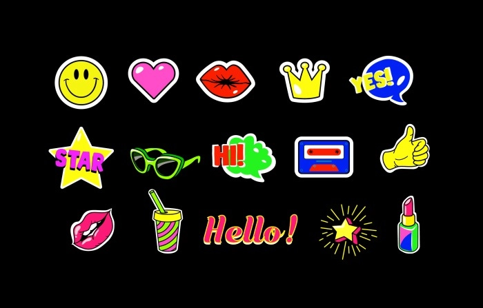 Character Illustration Of Funny Stickers image