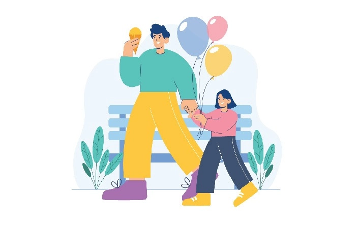 Fathers Day 2D Flat Character Illustration image