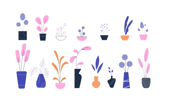 Flat 2D Vase Images Illustration image