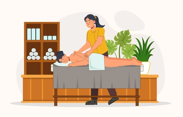 Get Creative And Eye Catching Spa Massage Illustration image
