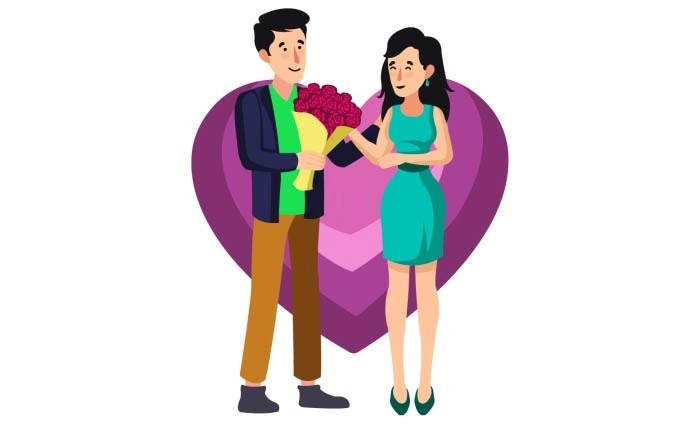 Young Couple Valentines Day Illustration image