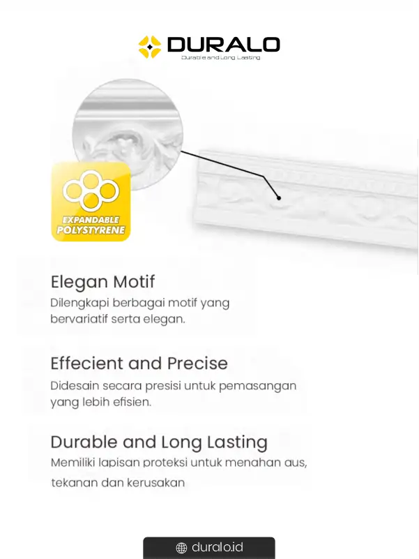 Kelebihan Lis Gypsum Modern Wall Cornice Duralis 