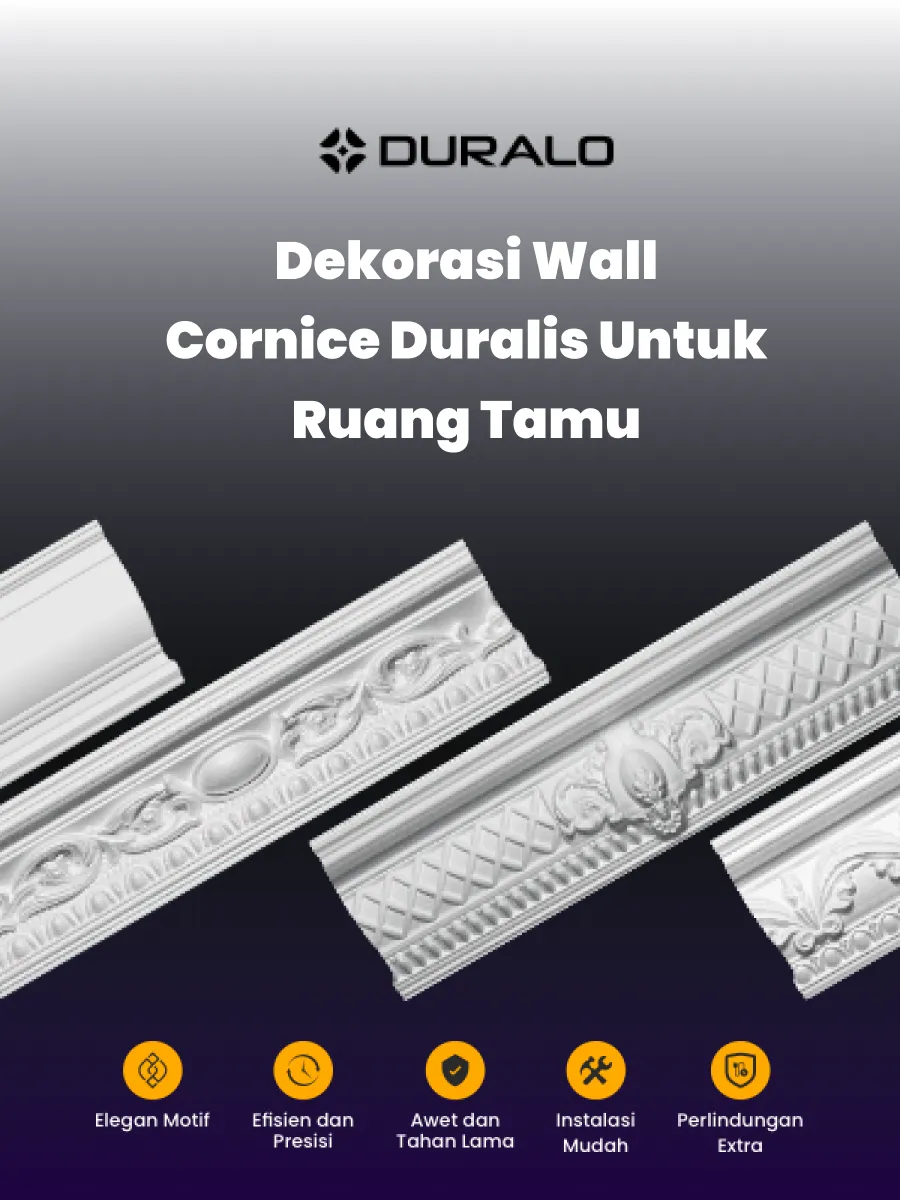 Dekorasi Wall Cornice Duralis untuk Ruang Tamu