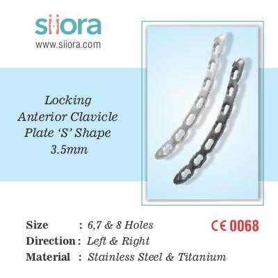 Locking Anterior Clavicle Plate 'S' Shaped 3.5mm Profile Picture