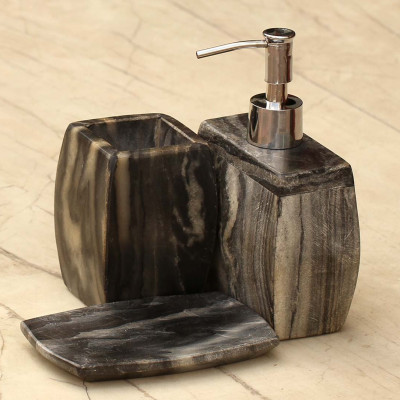 Gray Black Marble Soap Dispenser with Easy Aluminium Push Pump Handle - ArtistryBazaar Inc Profile Picture
