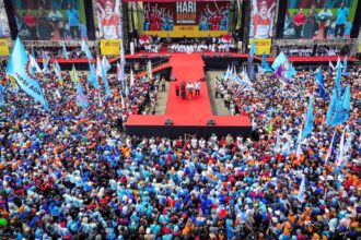 president prabowo joins in international labor day celebration at national monument