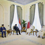 pererat hubungan bilateral, presiden prabowo disambut hangat emir qatar di istana amiri diwan