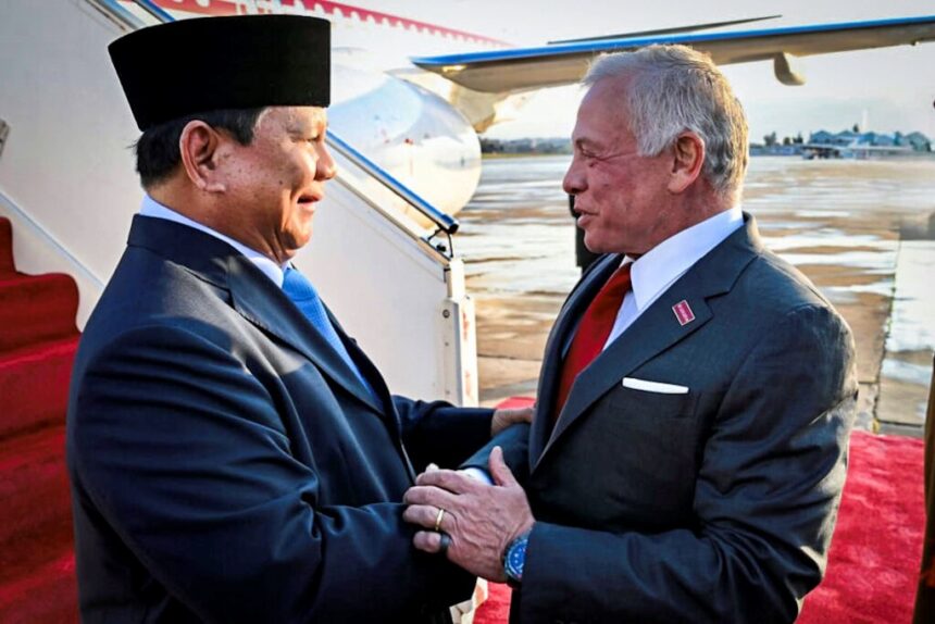 president prabowo subianto welcomed by king abdullah ii in amman