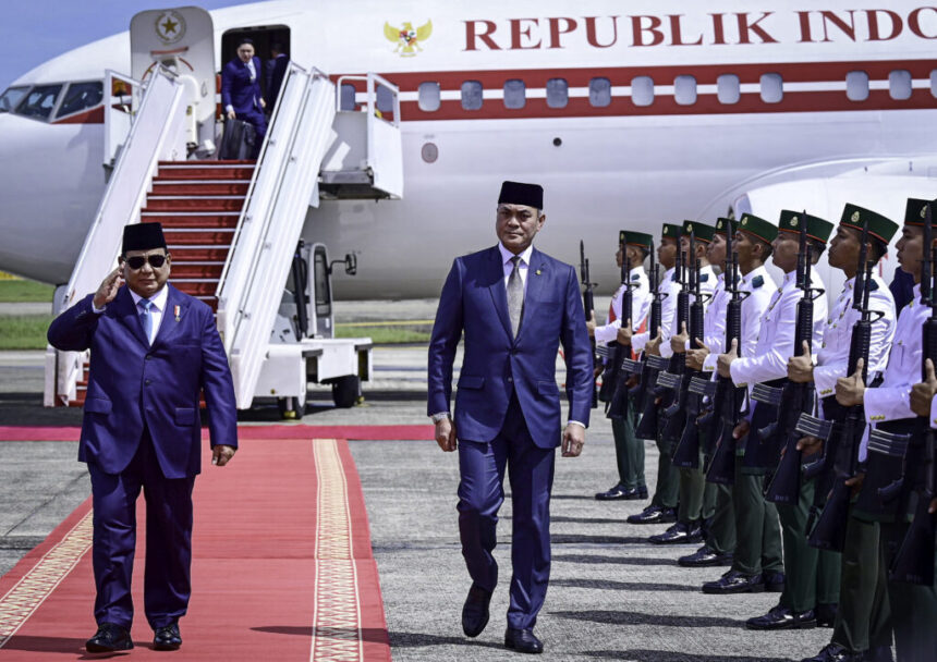 presiden prabowo tiba di brunei darussalam untuk kunjungan kenegaraan