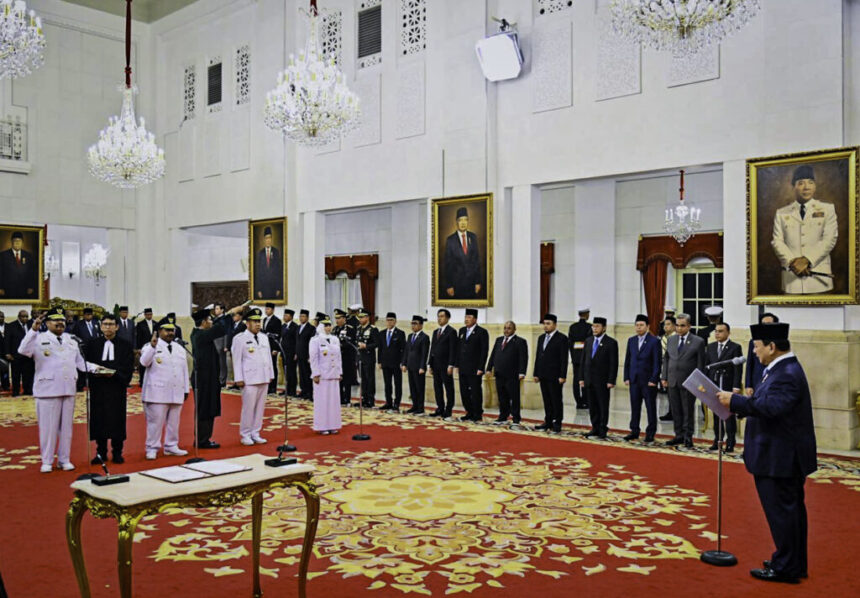 president prabowo subianto inaugurates governors, deputy governors of papua mountains, bangka belitung islands