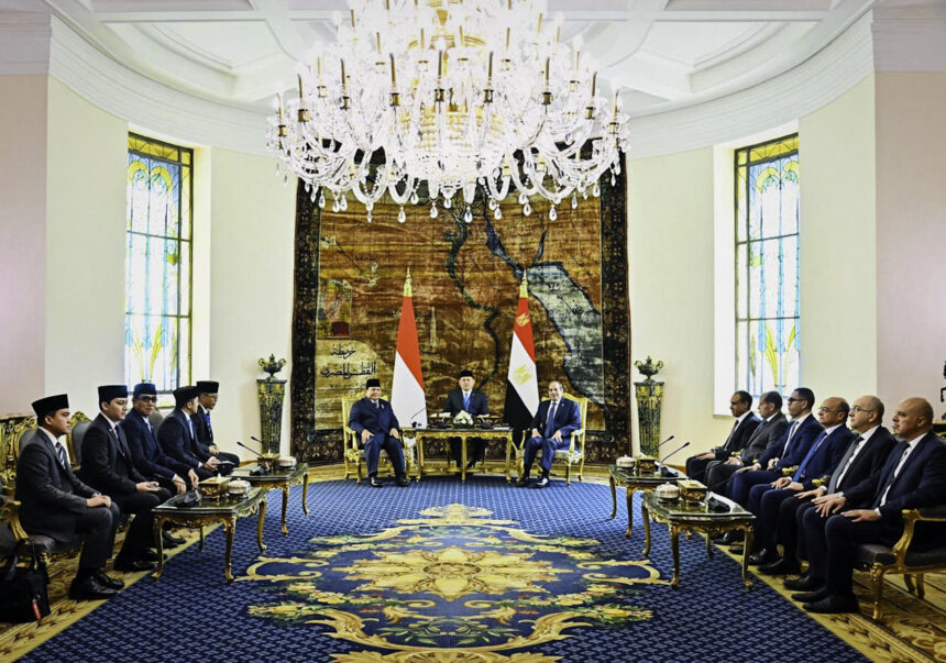 presiden prabowo kunjungi istana al ittihadiya, disambut resmi presiden el-sisi