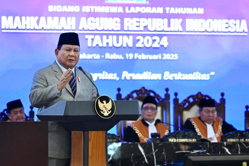 presiden prabowo apresiasi peran hakim dalam penegakan hukum di indonesia