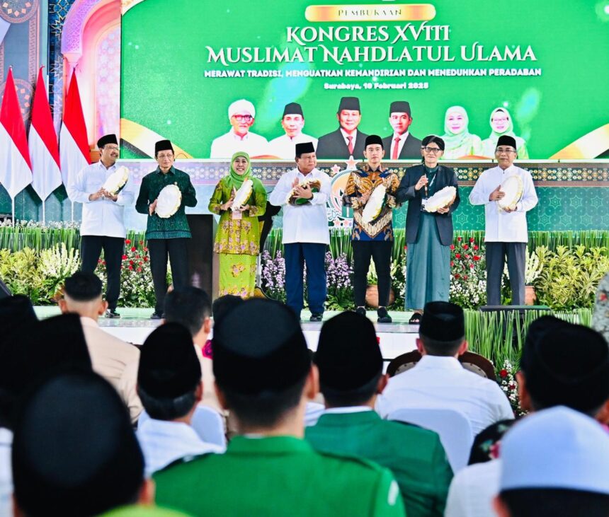dukung peran muslimat nu, presiden prabowo soroti isu lingkungan, kemiskinan, dan kesehatan