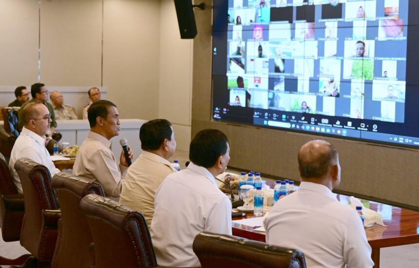 mendadak, presiden prabowo hadiri telekonferensi bahas swasembada pangan dan harga gabah
