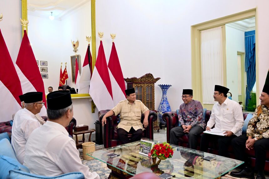 terima kunjungan pbnu di istana merdeka, presiden prabowo bahas kontribusi nu bagi kemajuan bangsa