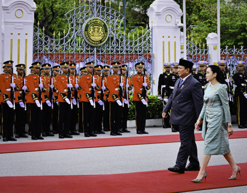 tiba di government house thailand, presiden prabowo disambut dengan upacara resmi