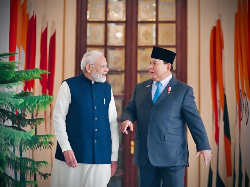 presiden prabowo gelar pertemuan bilateral dengan pm modi di hyderabad house