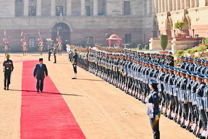 tiba di rashtrapati bhavan, presiden prabowo disambut upacara kenegaraan