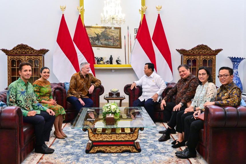 presiden prabowo terima sekretaris jenderal oecd di istana merdeka