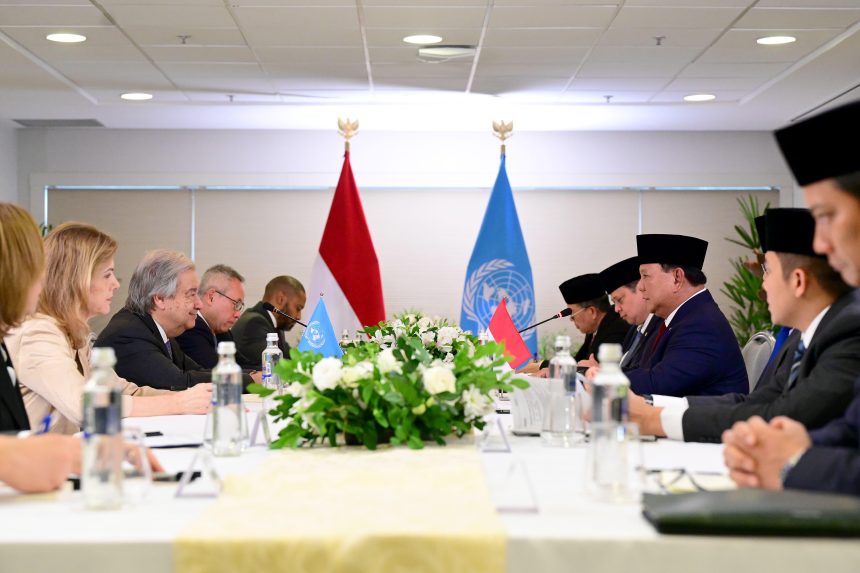 presiden prabowo dan sekjen pbb antónio guterres bahas sejumlah isu strategis dalam pertemuan bilateral di brasil