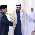 presiden prabowo subianto disambut upacara kenegaraan di qasr al watn