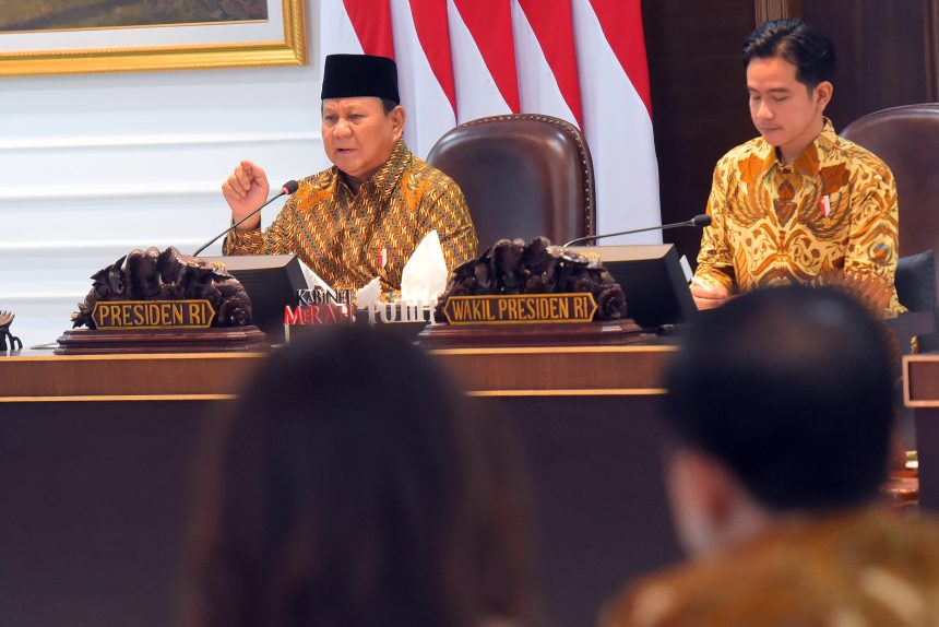 presiden prabowo tekankan sinergi program kerja untuk wujudkan tata kelola pemerintahan yang baik