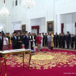 presiden prabowo subianto lantik sekretaris kabinet dan wakil menteri kabinet merah putih