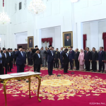 presiden prabowo subianto lantik menteri kabinet merah putih periode tahun 2024-2029