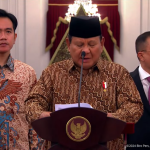 presiden prabowo subianto umumkan susunan kabinet merah-putih, di istana merdeka, jakarta