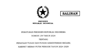 president prabowo issues regulation on duties and functions of state ministries in the red and white cabinet
