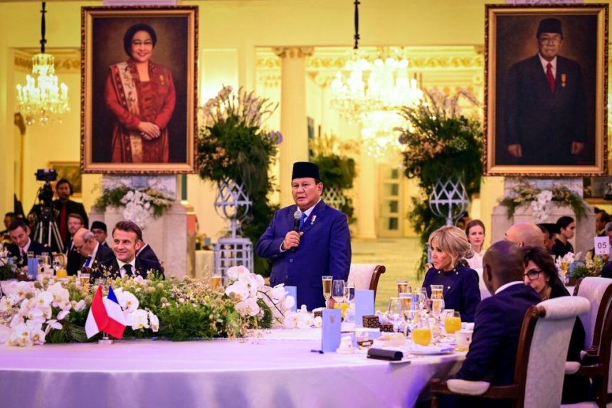 president prabowo, president macron celebrate two nations’ friendship at state banquet