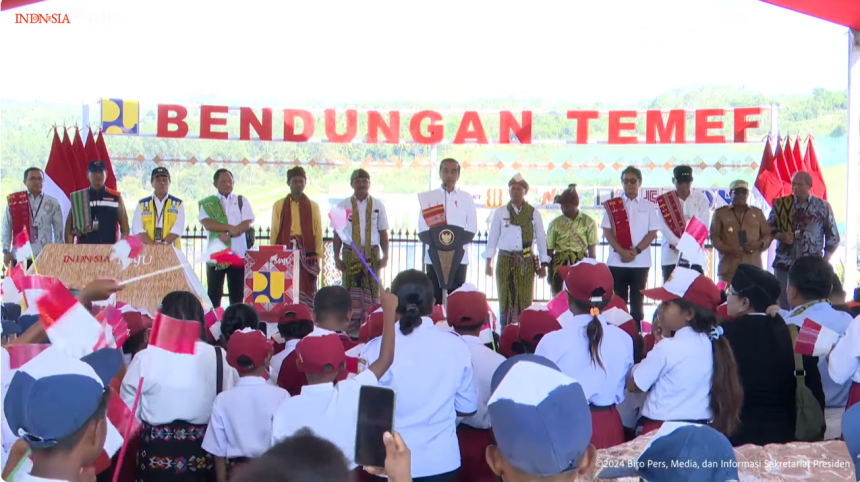 resmikan bendungan temef, presiden: kunci kemakmuran di ntt adalah air
