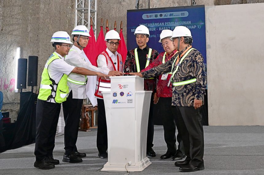 presiden jokowi canangkan pembangunan mrt jakarta lin timur-barat fase 1 tahap 1