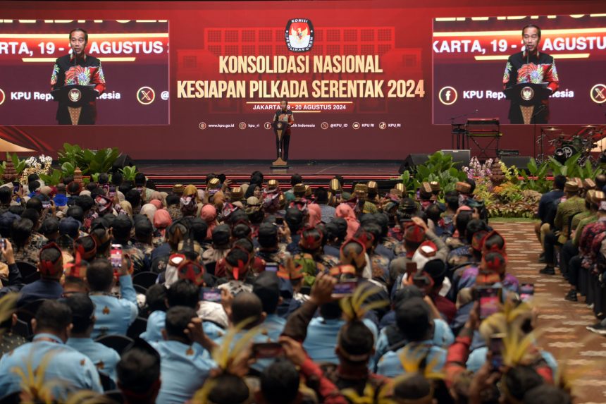 presiden berikan apresiasi kepada kpu atas kerja keras sukseskan penyelenggaraan pilpres dan pileg tahun 2024