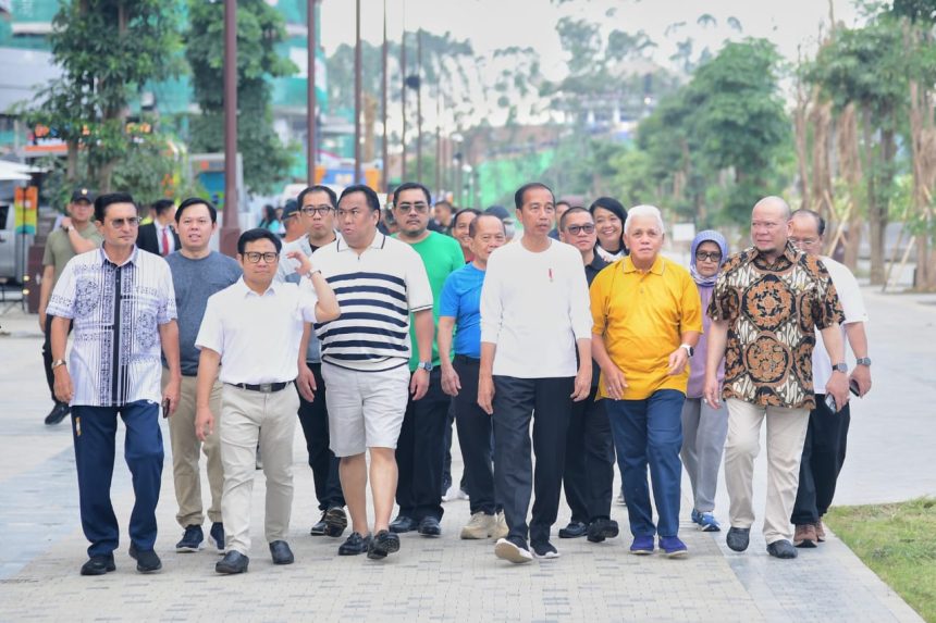 presiden jokowi ajak pimpinan lembaga negara tinjau infrastruktur di ibu kota nusantara