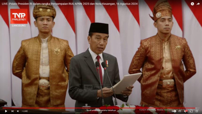presiden sampaikan pengantar rapbn 2025 dan nota keuangan