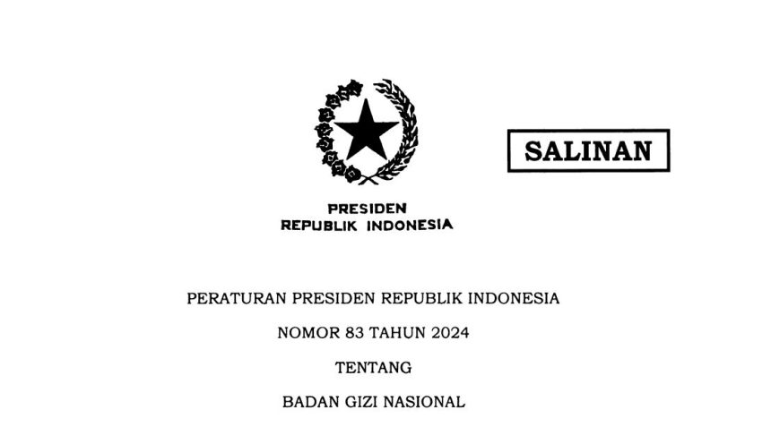 inilah perpres 83 tahun 2024 tentang badan gizi nasional
