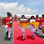 duplikat bendera merah putih dan teks proklamasi tiba di balikpapan, kirab berlanjut ke ikn