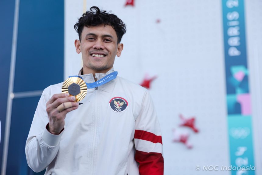 veddriq leonardo persembahkan medali emas untuk indonesia di olimpiade paris 2024