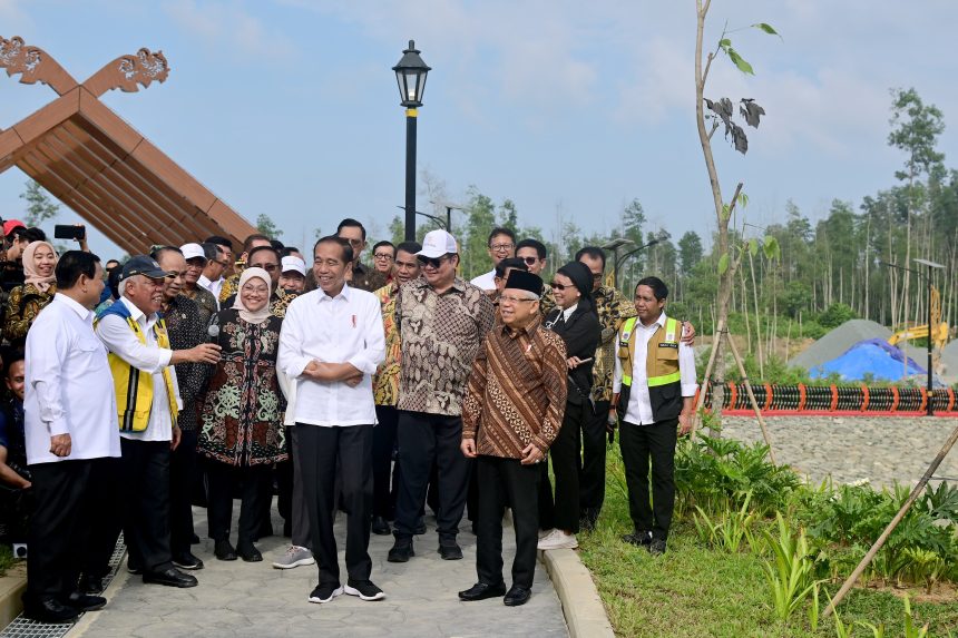 jelang sidang paripurna, presiden jokowi ajak kabinet nikmati udara pagi dan keliling ikn