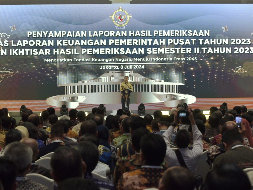 presiden ri joko widodo terima laporan hasil pemeriksaan atas laporan keuangan pemerintah pusat (lhp lkpp) tahun anggaran 2023